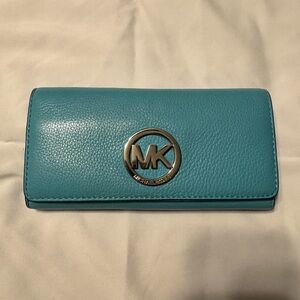 Michael Kors Blue Leather Wallet